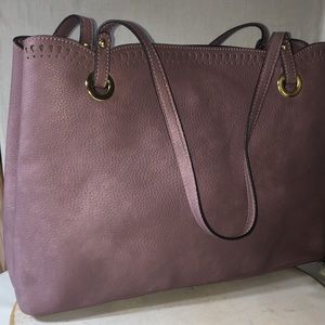 Work tote Bueno lavender faux leather tote